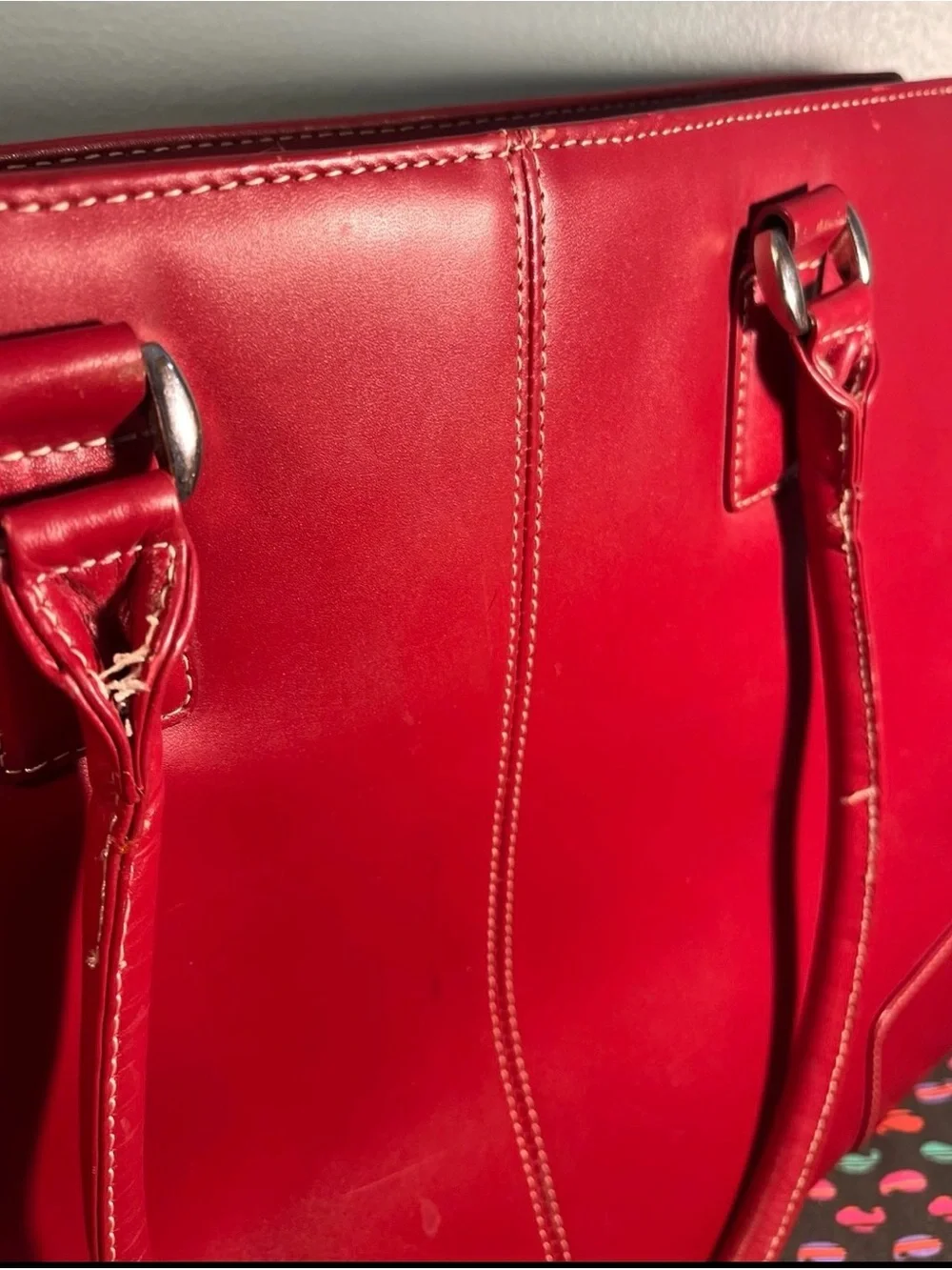 Targus Red 14” Laptop Tote Bag Faux Leather Briefcase
